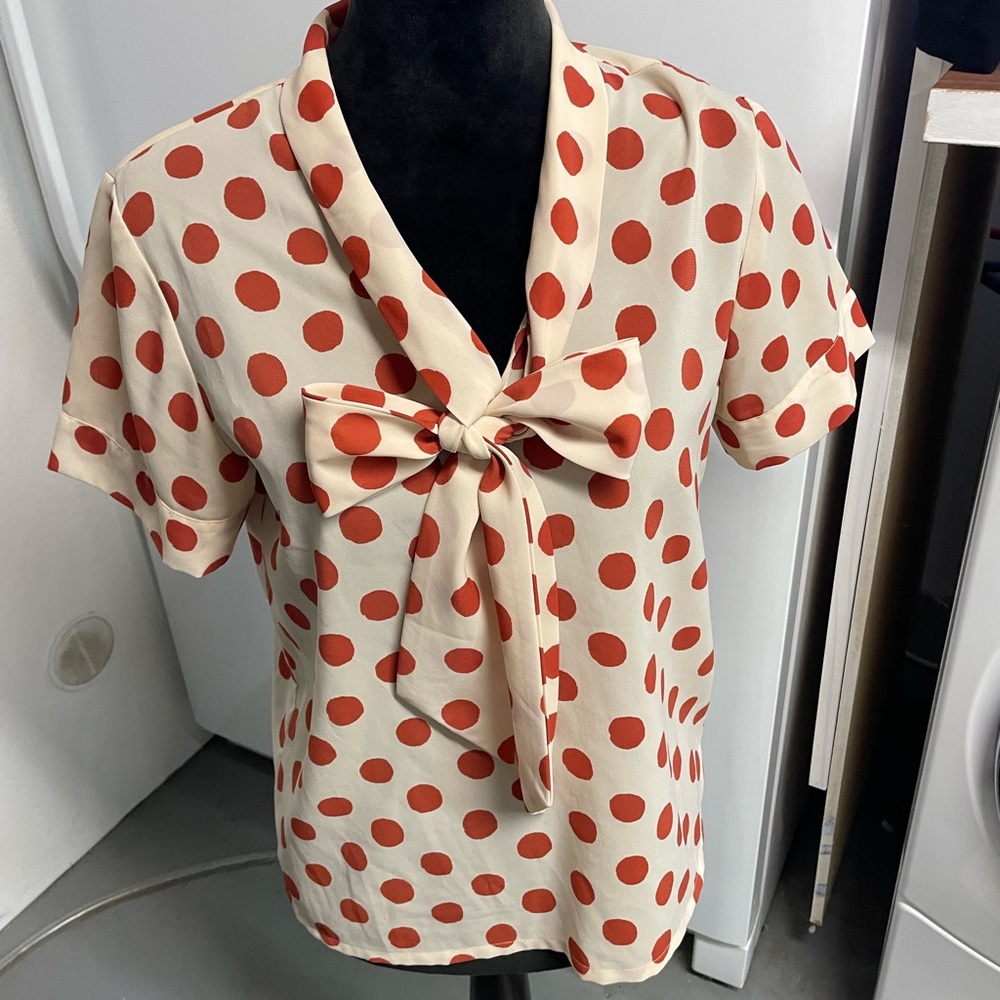 Tucker (for target) polka dot blouse M